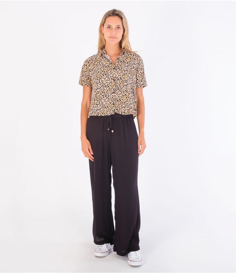 Hurley Trousers Fabric Alisa Weite Leg Schwarz | 62WRKGFCT