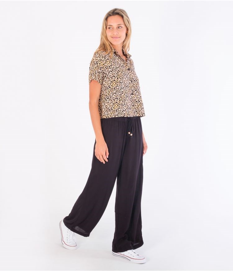 Hurley Trousers Fabric Alisa Weite Leg Schwarz | 62WRKGFCT